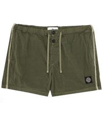 Stone Island - Swimsuit With Logo Patch Polyamide Swim Shorts - Lyst