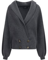 Dolce & Gabbana - Cropped Shawl Collar Cardigan With Wide Sleeves Merino Wool Ovis Aries Jacket - Lyst