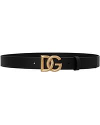 Dolce & Gabbana - Dg Logo Leather Belt - Lyst