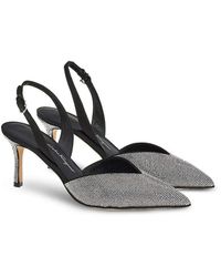 Ferragamo - Crystal Embellished Slingback Pumps - Lyst