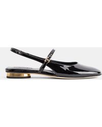 Tod's - Patent Leather Slingback Ballerina With Heel Heels - Lyst
