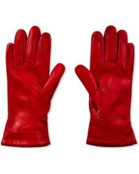 Bottega Veneta - Croc Embossed Logo Leather Gloves Accessories - Lyst