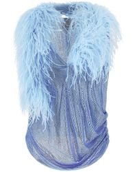 GIUSEPPE DI MORABITO - Mesh And Feather Tank Top - Lyst