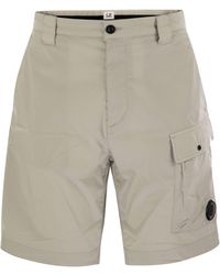 C.P. Company - Cotton Cargo Shorts With Lens - Lyst