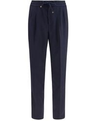 Brunello Cucinelli - Blue Wool Oves Aries Casual Pants - Lyst