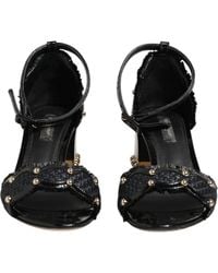 Dolce & Gabbana - Studded Ankle Strap Sandals Shoes Leather - Lyst