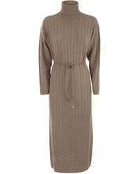 Peserico - Wool, Silk And Cashmere Turtleneck Dress - Lyst