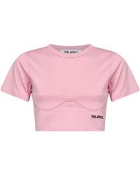 The Attico - Light Cotton Jersey Cropped T-Shirt<Br - Lyst