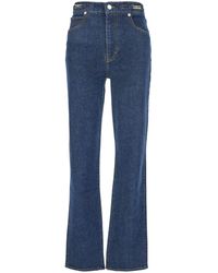 FRAME - The Ritz Ruler Flared Jeans With Logo Plaque On The Waist And Logo Embroidery On The Rear - Lyst