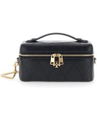 Tory Burch - Vanity Case Charlie Quilted Leather Cow Shoulder Bags - Lyst