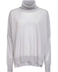 Blanca Vita - Virgin Wool Knit Oversized Turtleneck Sweater - Lyst