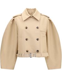 Ganni - Jacket Double-Breasted Belted - Lyst