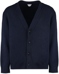 Bottega Veneta - Cashmere Cardigan With Leather Details Cardigans - Lyst