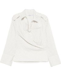 IRO - Lace Striped Cotton Shirt - Lyst