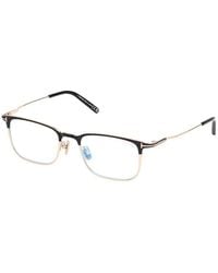 Tom Ford - Eyeglasses Rectangle Full Rim, Shiny Frame And Clear--Light Block Lenses Lens Ft5929-D-B001 Sunglasses - Lyst