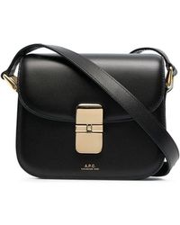 A.P.C. - Smooth Leather Flap Crossbody Handbag For - Lyst