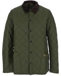 Barbour - 'Heritage Liddesdale' Jacket With Classic Corduroy Collar And Logo Lettering On The Front - Lyst
