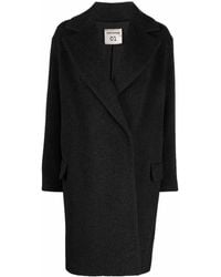 Semicouture Charcoal-grey Virgin Wool-blend Coat