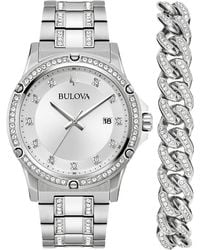 Bulova - Bulova Crystal-Embellished Watch - Lyst