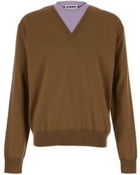 Jil Sander - And Lillac Double-Neck Sweater - Lyst