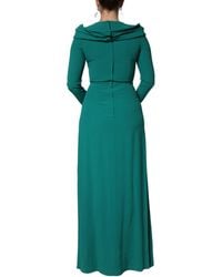 Dolce & Gabbana - Round Neck Long Sleeves Gown Dress Acetate Viscose - Lyst