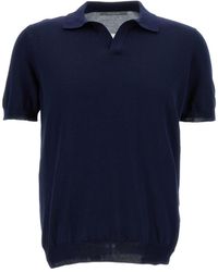 Tagliatore - Polo Shirt With Classic Collar Without Buttons - Lyst