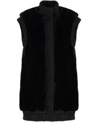 Pinko - Long Fur-Effect Vest Polyester Faux Fur & Shearling Coats - Lyst