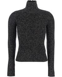 Max Mara - Turtleneck Sweater With Ribbed Design Wool Tops - Lyst