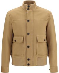 Lardini - Buttoned Jacket With Ribbed Trims - Lyst