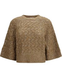 Brunello Cucinelli - Open-Knit Construction Sweater - Lyst