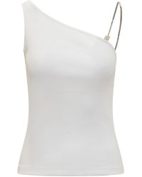 Givenchy - Asymmetrical Cotton Top With Chain - Lyst