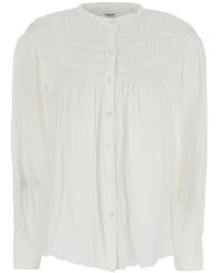 Isabel Marant - 'Plalia' Shirt With Pleated Inserts And Long Ruffled Sleeves - Lyst