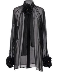 Dolce & Gabbana - Rose Chiffon Shirt - Lyst