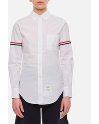 Thom Browne - Rwb Stripe Detailed Buttoned Shirt - Lyst