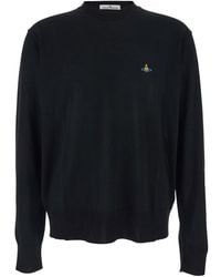 Vivienne Westwood - Crew Necksweater With Orb Logo Embroidered On The Front - Lyst