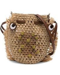 Anya Hindmarch - Pecan Eye Detail Drawstring Bag Raffia: 100. Mini - Lyst