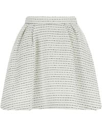 Alessandra Rich - Tweed Mini Skirt With Micro Sequins And Pleated Waist - Lyst