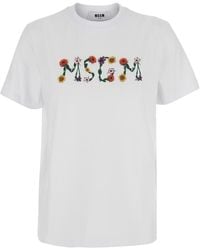 MSGM - T-Shirt Round Neck - Lyst