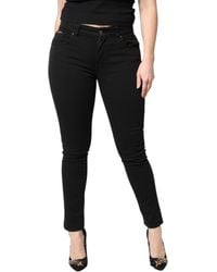 Dolce & Gabbana - Cotton Mid Waisted Skinny Denim Jeans - Lyst