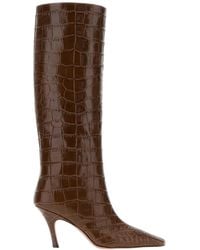 AMINA MUADDI - Amina Muaddi Brownprinte Boot - Lyst