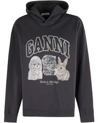 Ganni - Isoli Oversize Crop Hoodie - Lyst