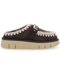 Mou - Bounce Leather Mules With Logo Sheep - Lyst