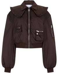 Ganni - Bomber Jacket Duchess Nylon Polyamide - Lyst
