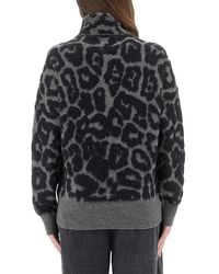 Stella McCartney - Wool And Alpaca Leopard Sweater Virgin Jumpers - Lyst