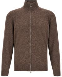 Brunello Cucinelli - High Neck Cardigan With Zip - Lyst