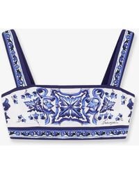 Dolce & Gabbana - Dolce & Gabbana Cotton Top With Maiolica Print - Lyst