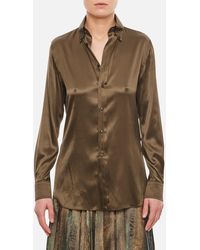 Ralph Lauren - Cameron Buttoned Silk Shirt - Lyst