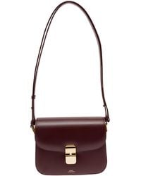 A.P.C. - Mahogany Shoulder Bag With Color Engraved Logo - Lyst