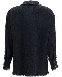 Balmain - Tweed Shirt Polyamide Jacket - Lyst