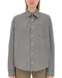 Ami Paris - Alexandre Mattiussi Poplin Striped Button-up Shirt - Lyst